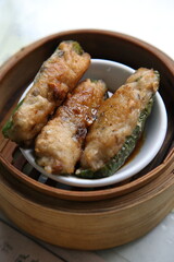 飲茶をするなら頼みたい、ピーマンの肉詰め