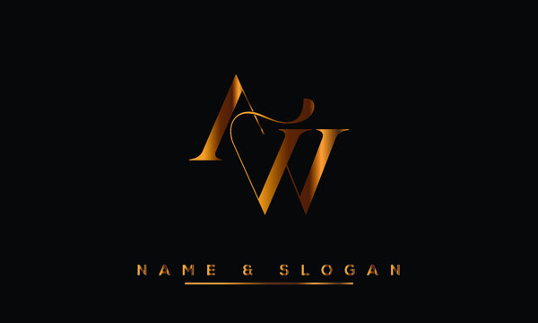 WA,  AW,  W,  A  Abstract  Letters  Logo  Monogram