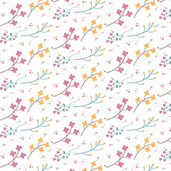 seamless pattern with flowers. Seamless pastel pattern with flowers. pink flowers. cute small flower. Vector illustration. 