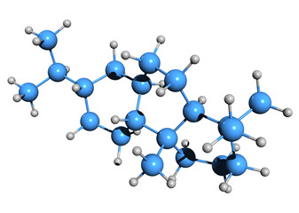 3D image of Abietane skeletal formula - molecular chemical structure of diterpene isolated on white background

