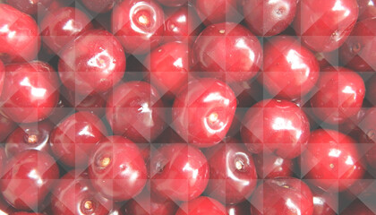 red cherry horizontal banner berries