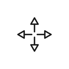 Symbols, signs, interface and internet concept. Simple monochrome illustrations for web sites, stores, apps. Vector line icon of arrows in different direction