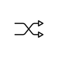 Symbols, signs, interface and internet concept. Simple monochrome illustrations for web sites, stores, apps. Vector line icon of simple crossed arrows