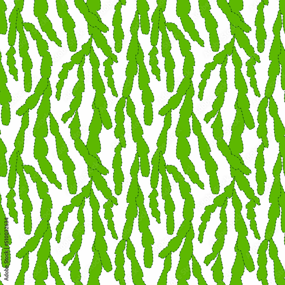 Poster vector seamless pattern with cactus leaves, repeatable minimalistic background. repeatable botanical