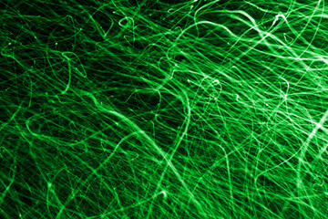 abstract green chaos lines on black
