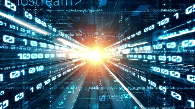 Software development, application programming code and tacit computer coding . Concept of smart digital transformation and technology disruption that changes global trends in new information era .