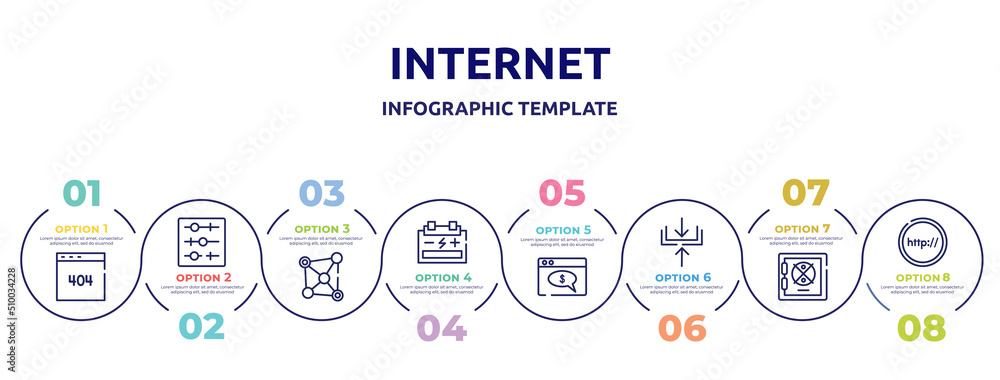 Poster internet concept infographic design template. included error 404, tuning, network connection, accumu