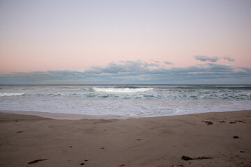 pink sunset at the beach