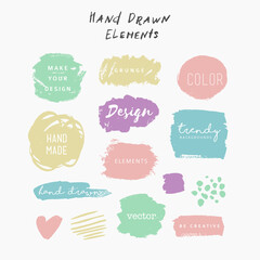 Hand drawn grunge elements for design