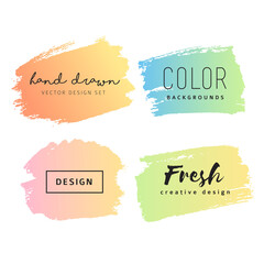 Grunge hand drawn elements. Bright gradient colors