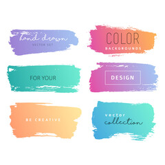 Grunge hand drawn elements. Bright gradient colors