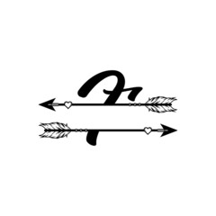 Obraz premium Initial Decorative Monogram Split Letter Vector