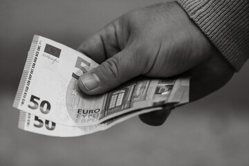 Money euro coins and banknotes