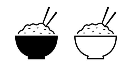 Rice bowl asian food symbol