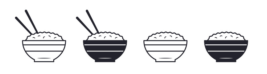 Rice bowl or bowl with food icons