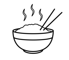 Rice or food bowl with sticks icon