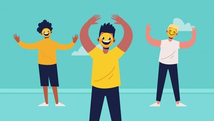 world happiness day with boys emojis faces