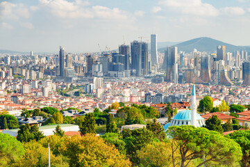 Awesome view of skyscrapers in Istanbul, Turkey