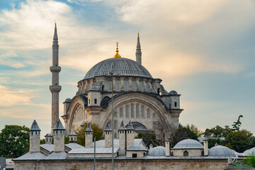 Fototapeta na wymiar Awesome view of the Nuruosmaniye Mosque, Istanbul, Turkey