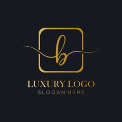 Obraz premium Initial B Letter Logo Modern Typography Vector Template Design. Creative Luxury Letter B Logo Design Vector Illustration.