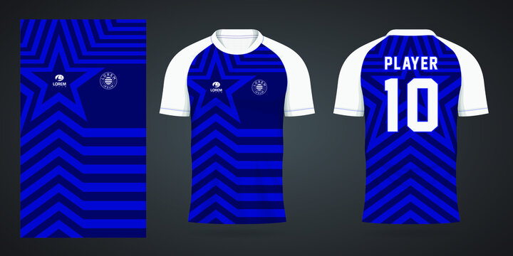 Blue Football Jersey Sport Design Template