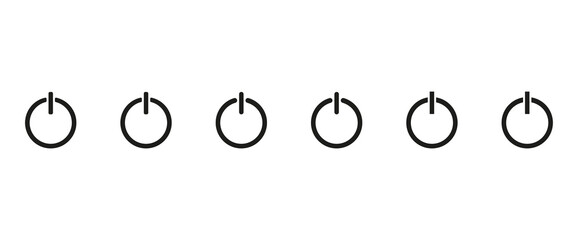 Set of on/off icons,buttons.Turn power on or off, symbols isolated on white background.Vector design