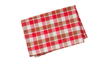 Fototapeta na wymiar Red napkin, nablecloth, dish towels isolated on white