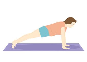 フルプランクをするダイエット中の女性