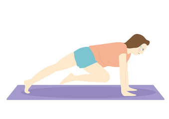 マウンテンクライマーをするダイエット中の女性