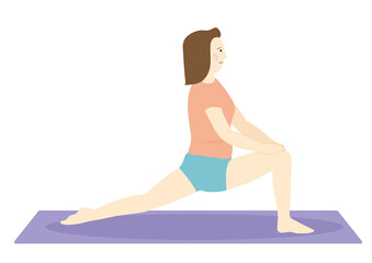 下半身のストレッチをするダイエット中の女性