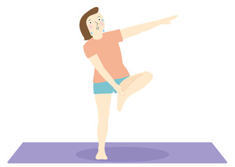 有酸素運動でくるぶしにタッチをするダイエット中の女性