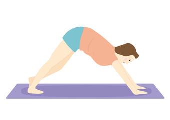 床に手をついてふくらはぎのストレッチをするダイエット中の女性