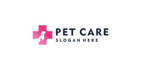 Fototapeta na wymiar Pet care icon logo design with creative element concept Premium Vector