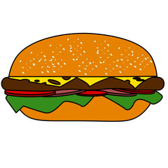 Burger in a sesame bun emoji