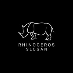 Rhinoceros logo design icon template