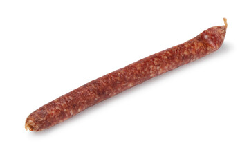 Single traditional Dutch sausage called Rotterdammetje isolated on white background