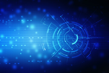 2d illustration Abstract futuristic electronic circuit technology background