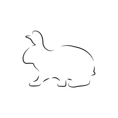 rabbit silhouette illustration black art design