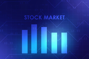 2d rendering Stock market online business concept. business Graph 