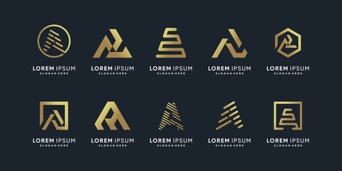 Letter A vector icon logo design with creative unique style Premium Vector