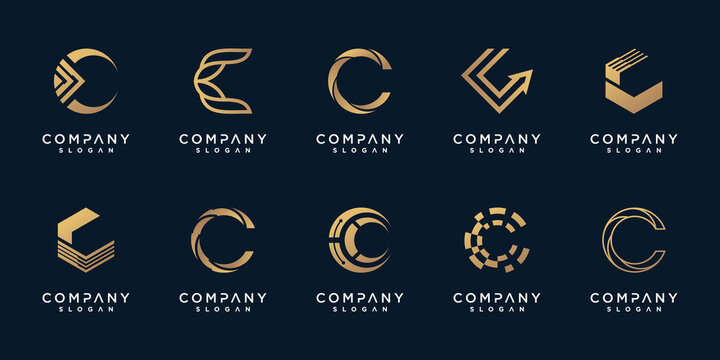 Letter C vector icon logo design with creative unique style Premium Vector