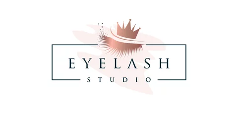 Fotobehang Eyelashes icon logo design with beauty queen element style Premium Vector © koya