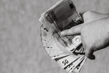Money euro coins and banknotes