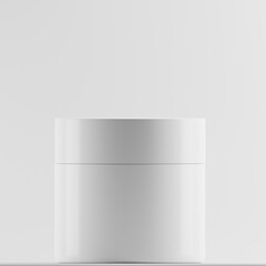 plastic white jar cosmetic mockup  a front view 3d render