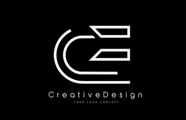 CE C E Letter Logo Design in White Colors.