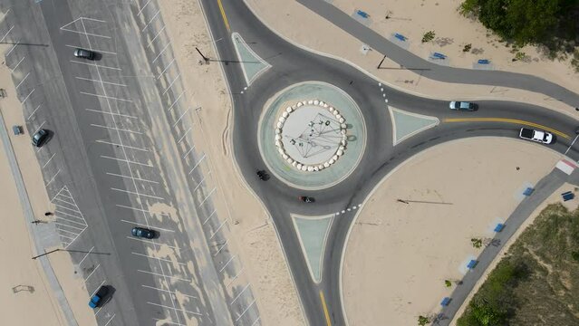 Traffic Circle At Pere Marquette In Early Summer.