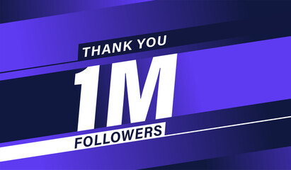 Thank you 1 million followers, modern banner design vectors