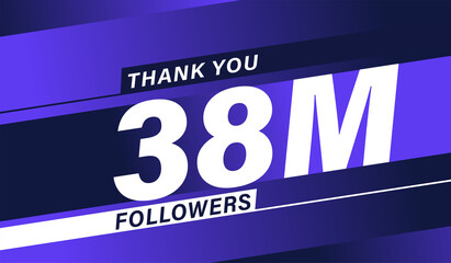 Thank you 38 million followers, modern banner design vectors