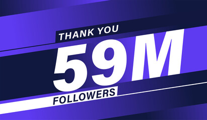 Thank you 59 million followers, modern banner design vectors