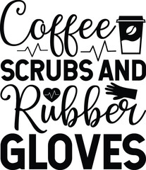 Coffee scrubs and rubber gloves